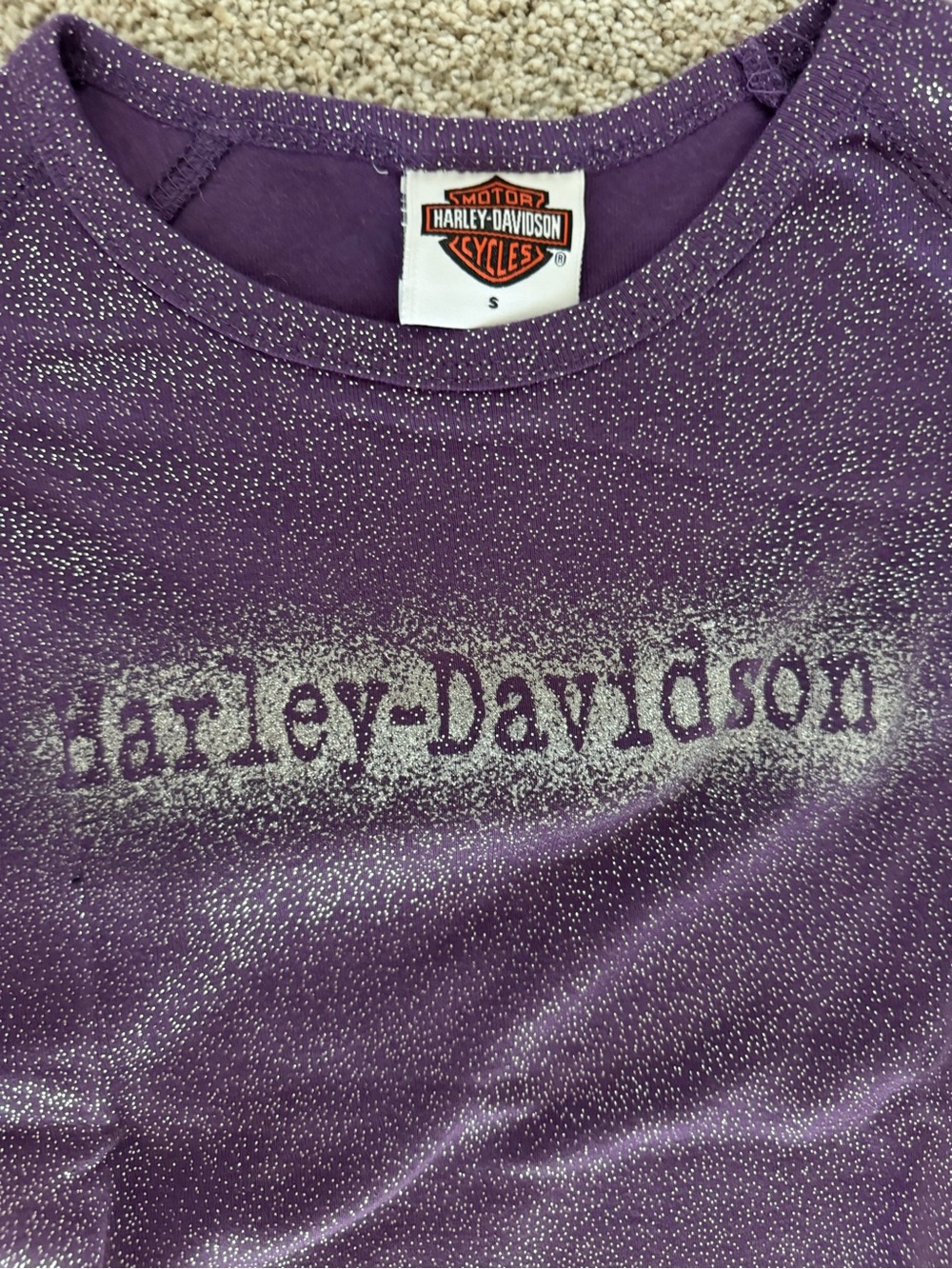 Harley-Davidson Purple Glitter Speckled Logo Tee